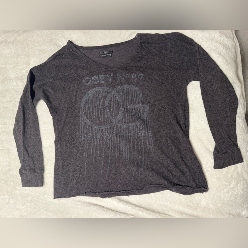 Long Sleeve Shirt Thermal Gray OBEY Top